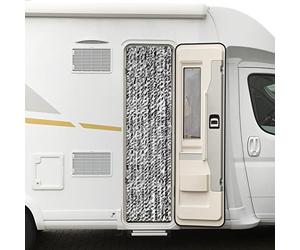Moritz Rideau en chenille - 56 x 185 cm - Gris foncé - Gris chiné - Rideau de porte - Moustiquaire pour camping et caravane