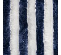 Moritz Rideau molletonné en chenille 56 x 185 cm bleu blanc rideau de porte servant de moustiquaire pour caravane de camping
