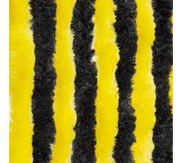 Moritz Rideau velours en chenille 100 x 200 cm noir jaune Rideau de porte comme moustiquaire pour camping caravaning