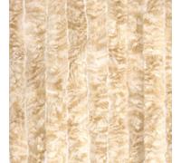 Moritz Rideau velours en chenille 100 x 230 cm beige blanc Rideau de porte comme moustiquaire pour camping caravaning