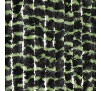 Moritz Rideau velours en chenille 100 x 230 cm vert noir rayé Rideau de porte comme moustiquaire pour camping caravaning