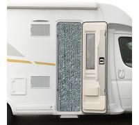 Moritz Rideau velours en chenille 56 x 185 cm blanc/argent/vert chiné Rideau de porte comme moustiquaire pour camping caravaning
