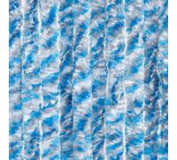 Moritz Rideau velours en chenille 90 x 220 cm bleu gris blanc raidi Rideau de porte comme moustiquaire pour camping caravaning
