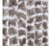 Moritz Rideau velours en chenille 90 x 220 cm taupe blanc raidi Rideau de porte comme moustiquaire pour camping caravaning