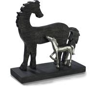 Moritz Sculpture Cheval Bois de mangue Poulain Équitation Cavalier Alu Massive Deko