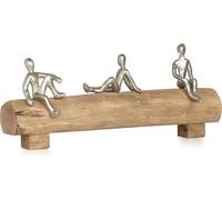 Moritz Sculpture I 3 amis assis ensemble I 41 x 8,5 x 17 cm I Décoration en bois I Sculptures Déco I Moderne I Salon I en bois I Sculpture en bois