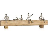 Moritz Sculpture I 4 amis assis ensemble I 54 x 10 x 17 cm I Décoration en bois I Sculptures Deko I Moderne I Salon I en bois I Sculpture en bois