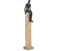Moritz Sculpture I Homme assis sur un tronc moyen I 13 x 10,5 x 66 cm I Décoration en bois I Sculptures Déco I Moderne I Salon I en bois I Sculpture en bois