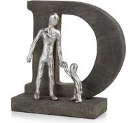 Moritz Sculpture Père et Enfant | Fille | Fils | 22 x 8 x 25 cm | Dad and Child | Présentoir déco | Décoration familiale | Lettre