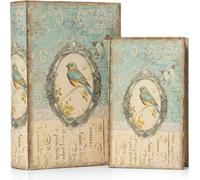 Moritz Set de 2 coffres-forts pour livres Oiseau décoratif dans le miroir Boîte de sécurité Coffre-fort Étui pour livres Cache-argent