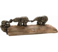 Moritz Skultur Famille d'éléphants | Cohésion | Figurine déco éléphant | 51 x 10 x 17 cm | Symbole de l'esprit d'équipe | comme décoration Pour la maison | Bureau | Bureau
