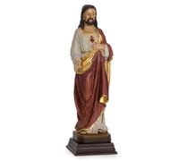 Moritz Statue de Jésus-Christ 22 cm - Figurine de saint peinte à la main avec cœur sacré - Décoration chrétienne en résine pour autel et salle de prière