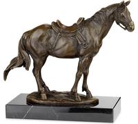 Moritz Statue en bronze Cheval avec selle licol Hauteur 25,5 cm 5,3 kg Sculpture Statue Style antique historique Décoration Vintage