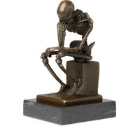 Moritz Statue en bronze Le Penseur - Squelette Hauteur 14,5 cm 0,9 kg Sculpture Statue Antique