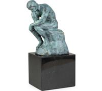 Moritz Statue en bronze Penseur Rodin vert Finition Hauteur 20 cm 1,95 kg Sculpture Statue Style antique historique Décoration Vintage