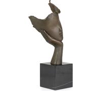 Moritz Statue en bronze Visage abstrait pensif Hauteur 36 cm 4 kg Sculpture Statue Style antique historique Décoration Vintage