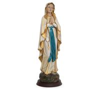 Moritz Statue Vierge Marie 42,5 cm - Figurine de Marie peinte à la main avec chapelet et accents dorés - Grande figurine de saint en résine pour autel et salle de prière