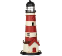Moritz Tirelire Déco en tôle Phare rouge blanc Décoration en tôle Modèle réduit de voiture Rétro Objet de collection Vintage Décoration Nostalgie Style antique