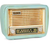 Moritz Tirelire en tôle Radio turquoise Décoration en tôle Modèle réduit de voiture Rétro Objet de collection Vintage Décoration Nostalgie Style antique