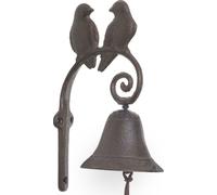 Moritz Türglocke Cloche Couple d'oiseaux Petit oiseau Cloche murale Décoration de jardin Fonte Rustique Style antique Design Rétro Sonnette