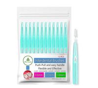 MoriVeda 12x brosses interdentaires 0,6/0,7/0,8 mm ou dans le mélange - brossage hygiénique push-space de la dent (0,8 mm vert)
