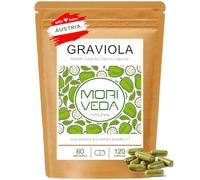 MoriVeda Gélules de graviola, 120 pièces, extrait de fruit naturel avec vitamines, antioxydants et minéraux, en qualité crudité, végan et sans gluten
