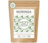 MoriVeda Moringa Oleifera gélules 500 mg micropulvérisées 120 gélules véganes source de fer & de calcium sans lactose & sans gluten plus de 90 nutriments formule ayurvédique