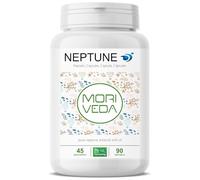 Moriveda NEPTUNE Capsules d’huile de krill, 90 softgels, réserve de 45 jours, avec Oméga-3 6 9 (EPA/DHA), antioxydants, vitamine E & choline, certifié MSC & durable