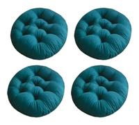 Morkite Lot de 4 Coussins de Chaise Ronds Doux pour intérieur et extérieur - 40 x 40 cm - pour fauteuils, Jardin, canapé en rotin - pour Chambre à Coucher, Sol, Camping - Bleu