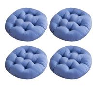 Morkite Lot de 4 Coussins de Chaise Ronds Doux pour intérieur et extérieur - 40 x 40 cm - pour fauteuils, Jardin, canapé en rotin - pour Chambre à Coucher, Sol, Camping - Bleu