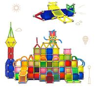morkka 232 Pièces Blocs de Construction Magnétique 3D Jouet de Puzzle Jeux de Construction avec Bâtons Magnétique Colorés Cadeau de Vacances Montessori pour Les Filles et Garçons de Plus de 4 Ans