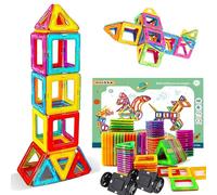morkka Blocs Magnétiques 46 Pièces - Jeu Construction STEM 3D dès 3 Ans