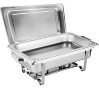 Morleos Chauffe-Plats Chafing-Dish 1 1/1 GN 65 mm en Acier Inoxydable Récipient de Maintien au Chaud des Aliments Récipient de Chauffage pour Aliments Chauffe-Buffet Event Catering Buffet