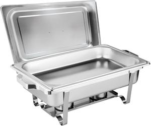 Morleos Chauffe-Plats Chafing-Dish 1 1/1 GN 65 mm en Acier Inoxydable Récipient de Maintien au Chaud des Aliments Récipient de Chauffage pour Aliments Chauffe-Buffet Event Catering Buffet