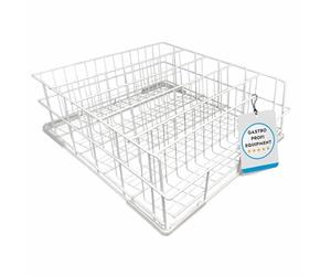 Morleos Panier de lavage pour verres, paniers en treillis métallique 500x500 mm - 5 rangées | Fabriqué en UE | restauration panier à verres | dimensions et nombre de rangées au choix