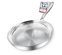 Morleos poêle en acier inoxydable 18/10 Ø 32cm | 5 couches - 3mm - 1,67 kg | Poêle en acier inoxydable pour induction | Lavable au lave-vaisselle et résistant au four jusqu'à 400°C