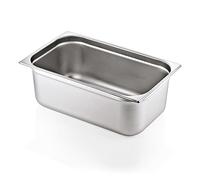 Morleos Récipient gastronomique GN 1/1 200 mm - 28 l en acier inoxydable 530 x 325 mm - Empilable et inoxydable - Accessoires de restauration, d'événements et de restauration en acier robuste de 0,7