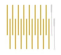 morneve Pailles courtes pour cocktail, paille réutilisable en acier inoxydable métal mini de 6 pouces pour cocktails, accessoires de fête, verres, bocal en mason, gobelet, café, jus, thé, mojito avec