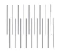 morneve - Pailles en acier inoxydable courtes, petites, mini, réutilisables, en métal, pour bar, boissons, avec brosse de nettoyage pour cocktails, gin, verres, jarres Mason, gobelets, jus de fruits