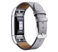 Mornex Bracelet Compatible Fitbit Charge 2 en Cuir,Bande de Remplacement Réglable Sangle Rechange Métal Connecteurs Accessoires