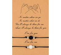 morniface Pinky Pomise Bracelets assortis Éléphant boussole Infinity Bracelet pour meilleurs amis Couple Famille Femmes Hommes Adolescents Filles, 9", Pierre