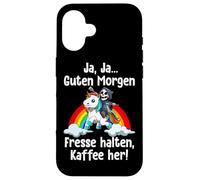 Morning Bad Mood Yeah Yeah Good Morning Shut Up Bring Coffee Coque pour iPhone 16