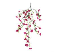 Morning Glory Décoration florale à suspendre avec fleurs en soie et cadre en métal pliable pour améliorer l'espace intérieur et extérieur (rose rouge)