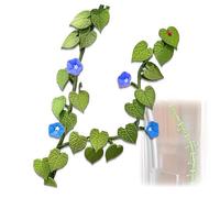 Morning Glory Fridge Magnets Magnetic Flower Fridge Climbing 3dIvy Fridge Magnets Plant Fridge Decorative Flower Vines for Decoration (Blue)