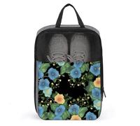 Morning Glory Sac à chaussures de voyage résistant à l'eau avec fermeture éclair, gris, taille unique, moderne, gris, Taille unique, Moderne