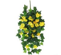Morning Glory Trompette artificielle avec construction pour une utilisation à long terme dans diverses applications de décoration (jaune)
