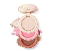 Morning Light & Sweet Bloom & Cozy Contour Matte Shimmer Palette de maquillage 3 en 1 pour contour, surligneur et blush avec miroir, mélange facile en voyage, sans cruauté envers les animaux