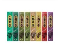 MORNING STAR Nippon Kodo Assortiment de 8 bâtonnets d'encens parfumés à la maison 12 et 16 pièces (lot de 8 - Bois et herbes aromatiques)