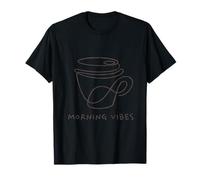 Morning Vibes Tasse à café Minimaliste One Line Art T-Shirt