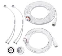 MorningRo Lot de 4 câbles d'extension compatibles avec Govee, 4,9 m, blanc | Compatible avec Govee Permanent Outdoor Light 3 Broches Cordon Extension Droite, Compatible avec Govee H705 H706 H805